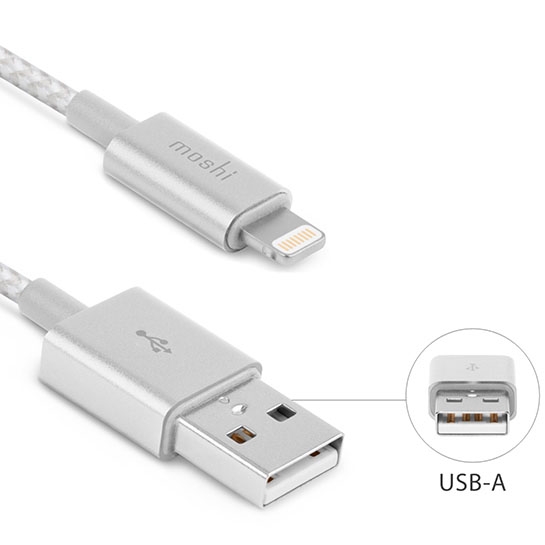 Кабель Moshi Integra Lightning to USB Cable Jet Silver - ціна, характеристики, відгуки, розстрочка, фото 2