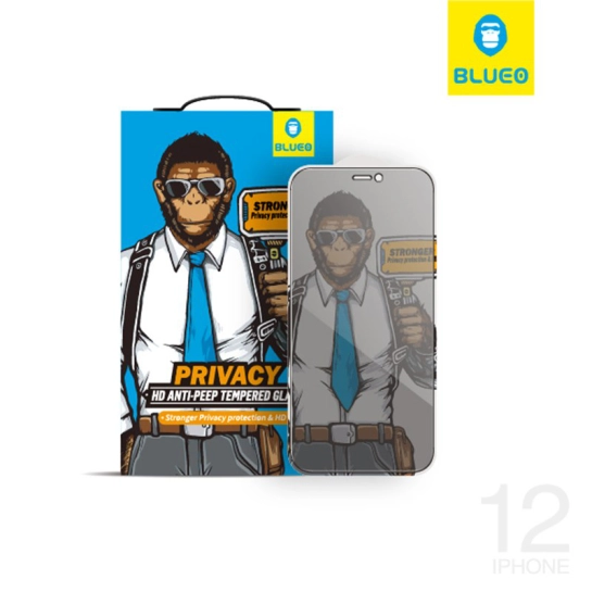 Стекло Blueo 2.5D Silk Narrow Border Tempered Glass Privacy (Anti-Peep)  for iPhone 12 Pro Max Black