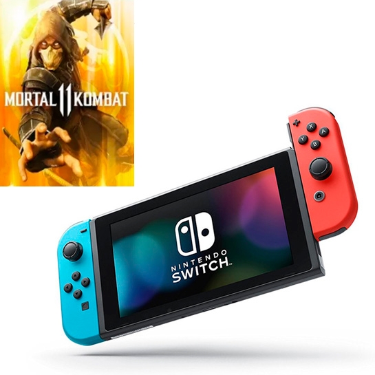 Игровая консоль Nintendo Switch V2 Neon Blue/Red + Игра Mortal Kombat 11 (RUS) - цена, характеристики, отзывы, рассрочка, фото 2