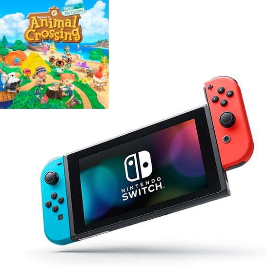 Игровая консоль Nintendo Switch V2 Neon Blue/Red + Игра Animal Crossing: New Horizons - цена, характеристики, отзывы, рассрочка, фото 2
