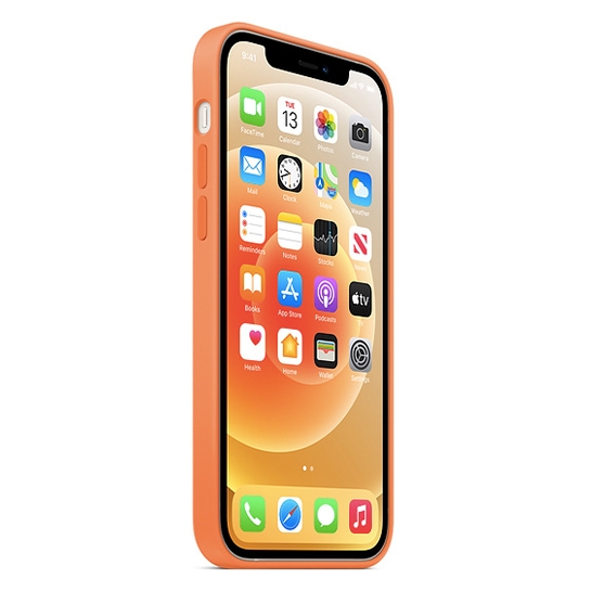 Чехол Apple Silicone Case with MagSafe for iPhone 12/12 Pro Kumquat - цена, характеристики, отзывы, рассрочка, фото 5