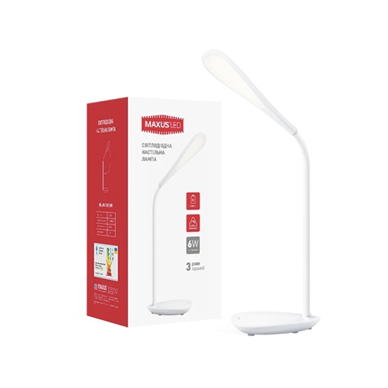 Настольный светильник Maxus DKL 6W White Ellipse - цена, характеристики, отзывы, рассрочка, фото 1