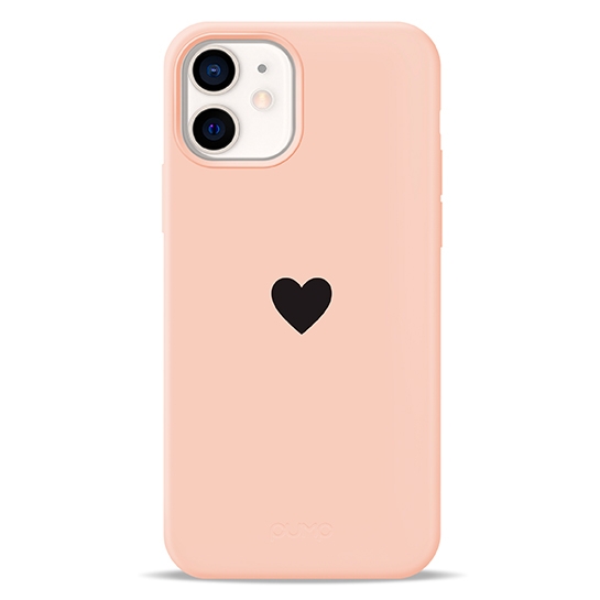 Чохол Pump Silicone Minimalistic Case for iPhone 12/12 Pro Black Heart on Pink # - ціна, характеристики, відгуки, розстрочка, фото 2