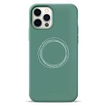 Чохол Pump Silicone Minimalistic Case for iPhone 12/12 Pro Circles on Green #