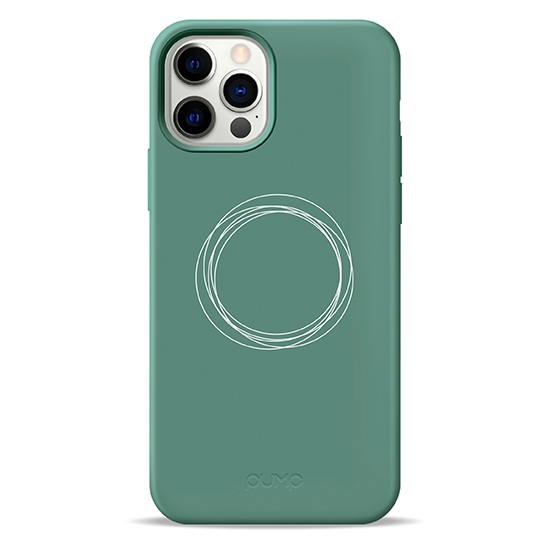 Чохол Pump Silicone Minimalistic Case for iPhone 12/12 Pro Circles on Green # - ціна, характеристики, відгуки, розстрочка, фото 1