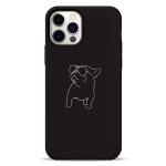 Чехол Pump Silicone Minimalistic Case for iPhone 12/12 Pro Pug With Black #
