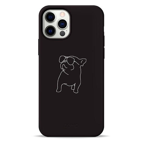 Чохол Pump Silicone Minimalistic Case for iPhone 12/12 Pro Pug With Black # - ціна, характеристики, відгуки, розстрочка, фото 1