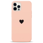 Чохол Pump Silicone Minimalistic Case for iPhone 12 Pro Max Black Heart on Pink #
