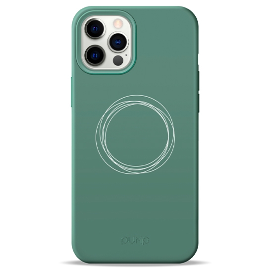 Чохол Pump Silicone Minimalistic Case for iPhone 12 Pro Max Circles on Green # - ціна, характеристики, відгуки, розстрочка, фото 1