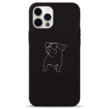 Чохол Pump Silicone Minimalistic Case for iPhone 12 Pro Max Pug With Black # - цена, характеристики, отзывы, рассрочка, фото 1