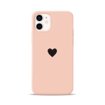 Чохол Pump Silicone Minimalistic Case for iPhone 12 mini Black Heart in Pink #
