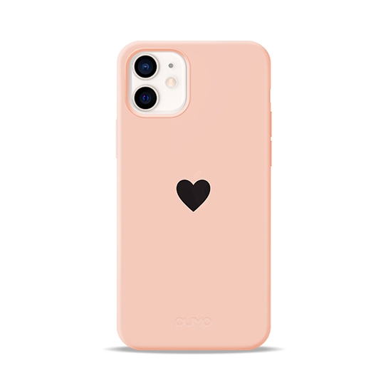 Чохол Pump Silicone Minimalistic Case for iPhone 12 mini Black Heart in Pink # - ціна, характеристики, відгуки, розстрочка, фото 1