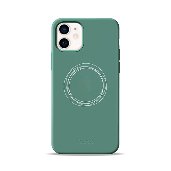Чехол Pump Silicone Minimalistic Case for iPhone 12 mini Circles on Green # - цена, характеристики, отзывы, рассрочка, фото 1