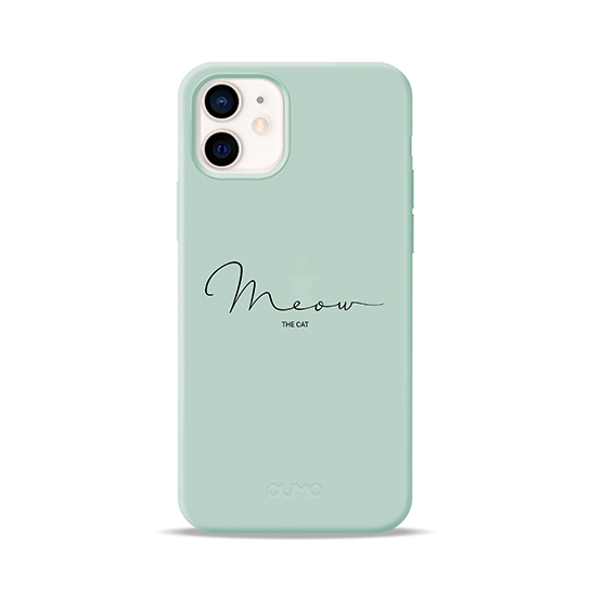 Чехол Pump Silicone Minimalistic Case for iPhone 12 mini Meow Light Blue # - цена, характеристики, отзывы, рассрочка, фото 1