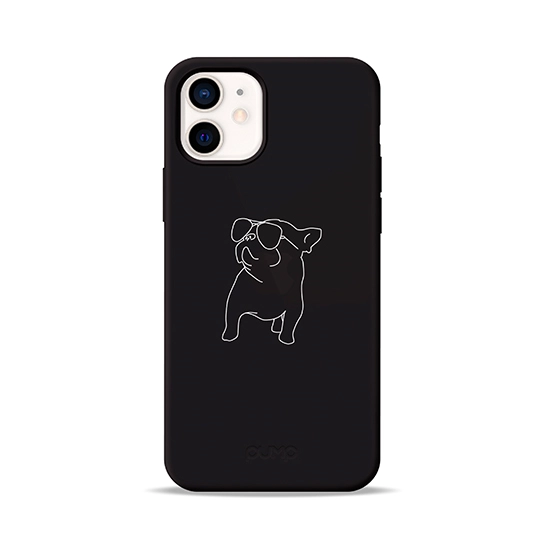 Чохол Pump Silicone Minimalistic Case for iPhone 12 mini Pug With Black #