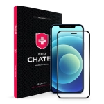 Стекло +NEU Chatel Full 2.5D Silk Narrow Border Crystal with Mesh for iPhone 12/12 Pro Front Black