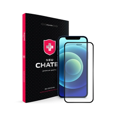 Стекло +NEU Chatel Full 2.5D Silk Narrow Border Crystal for iPhone 12 mini Front Black - цена, характеристики, отзывы, рассрочка, фото 1