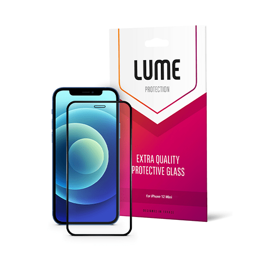 Скло LUME Protection 2.5D Silk Narrow Border for iPhone 12 mini Front Black - ціна, характеристики, відгуки, розстрочка, фото 1