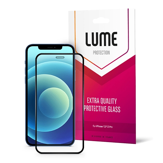 Стекло LUME Protection 2.5D Silk Narrow Border for iPhone 12/12 Pro Front Black