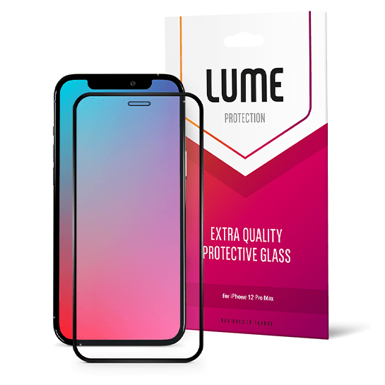 Скло LUME Protection 2.5D Silk Narrow Border for iPhone 12 Pro Max Front Black - ціна, характеристики, відгуки, розстрочка, фото 1