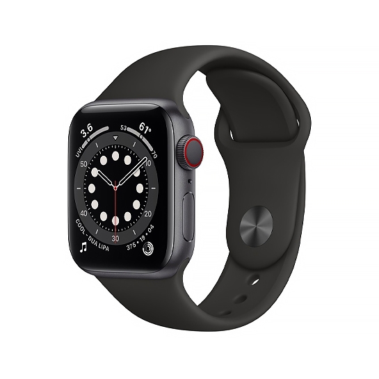 Смарт-годинник Apple Watch Series 6 + LTE 40mm Space Gray Aluminum Case with Black Sport Band - ціна, характеристики, відгуки, розстрочка, фото 1