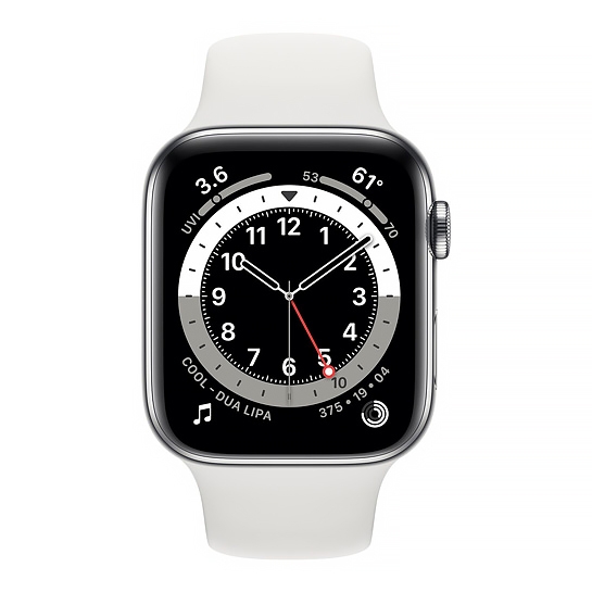 Смарт-часы Apple Watch Series 6 + LTE 44mm Silver Aluminum Case with White Sport Band - цена, характеристики, отзывы, рассрочка, фото 2