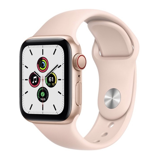 Смарт-годинник Apple Watch SE + LTE 44mm Gold Aluminum Case with Pink Sand Sport Band - цена, характеристики, отзывы, рассрочка, фото 1