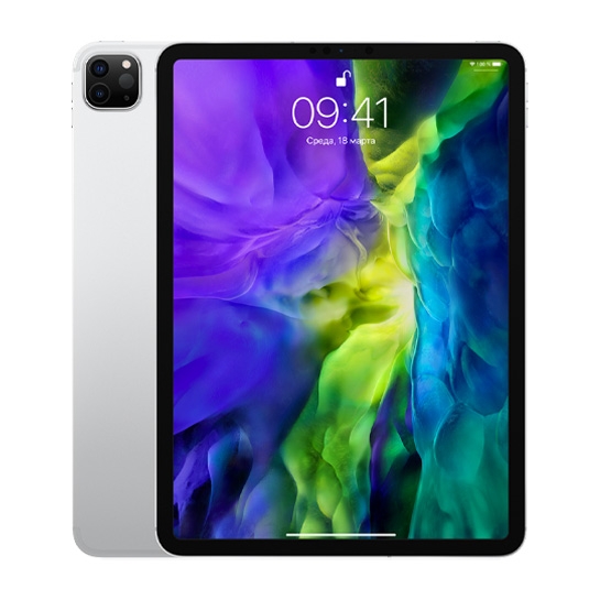 Б/У Планшет Apple iPad Pro 11" 128Gb Wi-Fi + 4G Silver 2020 (5+) - ціна, характеристики, відгуки, розстрочка, фото 1