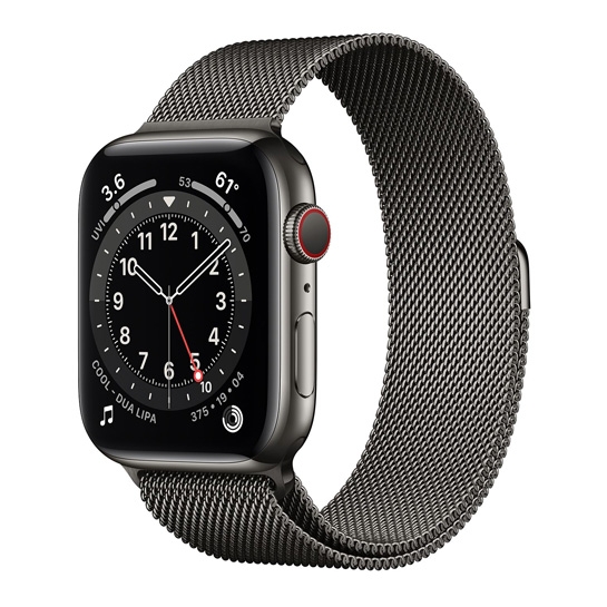 Б/У Смарт-годинник Apple Watch Series 6 + LTE 44mm Graphite Stainless Case with Graphite Milanes Loop (5+) - ціна, характеристики, відгуки, розстрочка, фото 1