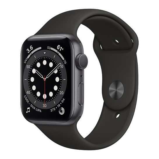 Б/У Смарт-годинник Apple Watch Series 6 44mm Space Gray Aluminum Case with Black Sport Band (Відмінний) - ціна, характеристики, відгуки, розстрочка, фото 1