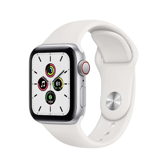 Б/У Смарт-годинник Apple Watch SE + LTE 40mm Silver Aluminum Case with White Sport Band (Ідеальний)