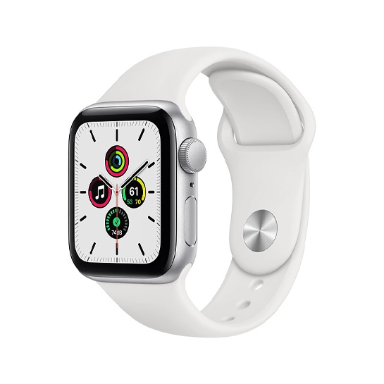 Б/У Смарт-годинник Apple Watch SE 40mm Silver Aluminum Case with White Sport Band (Відмінний)
