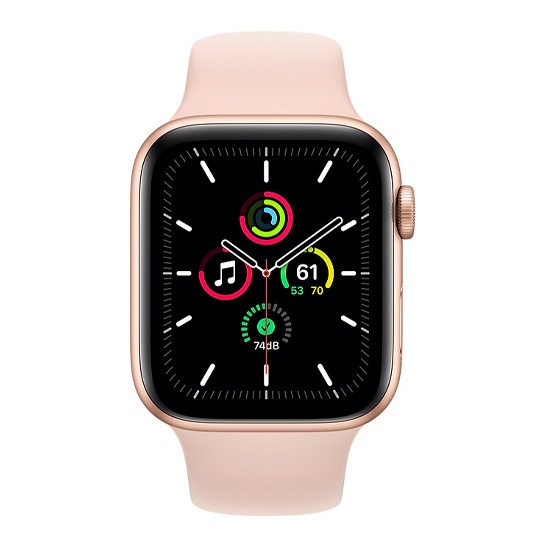 Б/У Смарт-годинник Apple Watch SE 44mm Gold Aluminum Case with Pink Sand Sport Band (5+) - ціна, характеристики, відгуки, розстрочка, фото 2