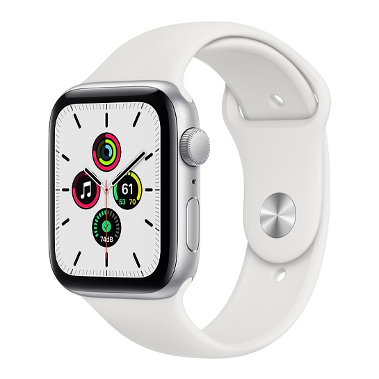 Б/У Смарт-годинник Apple Watch SE 44mm Silver Aluminum Case with White Sport Band (Відмінний) - ціна, характеристики, відгуки, розстрочка, фото 1