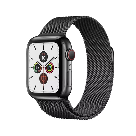 Смарт-годинник Apple Watch Series 5 + LTE 40mm Space Black Stainless Steel Case with Black Milanese Loop - цена, характеристики, отзывы, рассрочка, фото 1