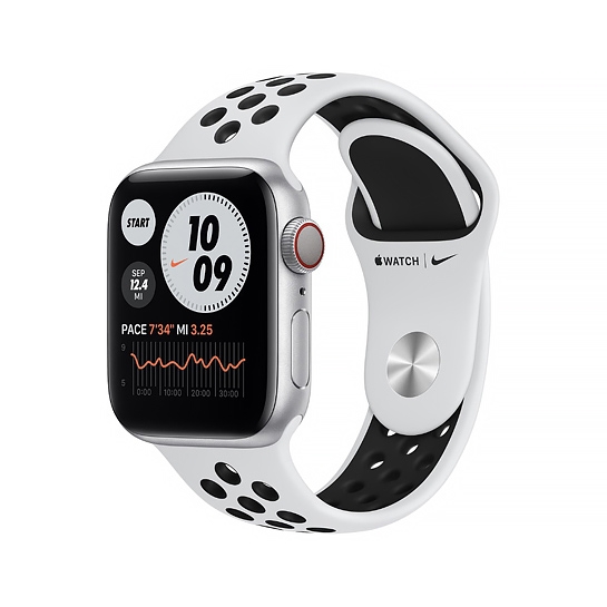 Смарт-годинник Apple Watch Series 6 Nike+ LTE 40mm Silver Aluminum Case Pure Platinum/Black Sport Band - ціна, характеристики, відгуки, розстрочка, фото 1