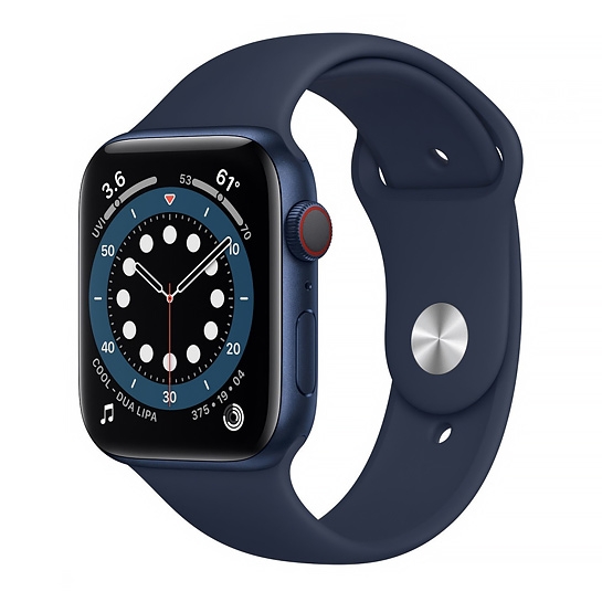Смарт-годинник Apple Watch Series 6 + LTE 44mm Blue Aluminum Case with Deep Navy Sport Band - ціна, характеристики, відгуки, розстрочка, фото 1