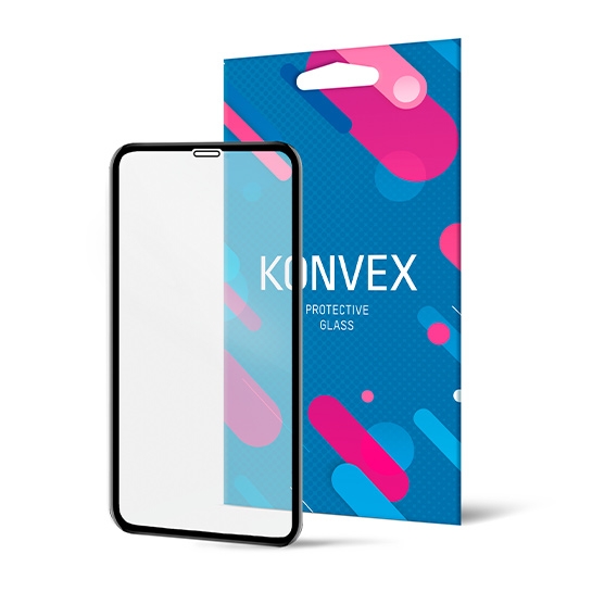 Стекло KONVEX Tempered Glass Full 3D for iPhone 11/XR Front Black - цена, характеристики, отзывы, рассрочка, фото 1