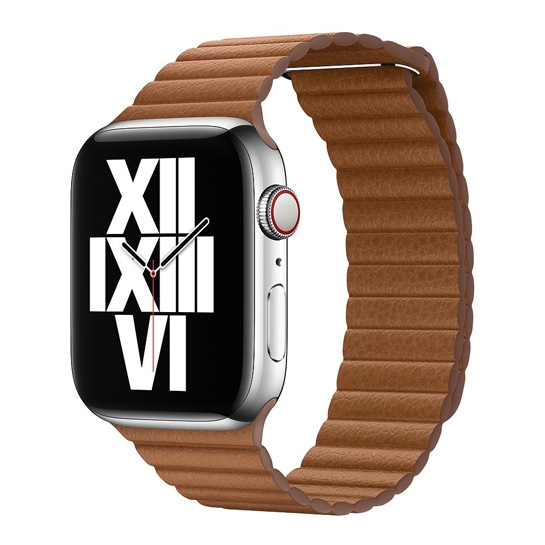 Ремінець Leather Link for Apple Watch 42mm/44mm Saddle Brown - М - ціна, характеристики, відгуки, розстрочка, фото 2