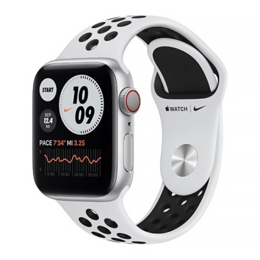 Смарт-годинник Apple Watch Series 6 Nike+ LTE 44mm Silver Aluminum Case Pure Platinum/Black Sport Band