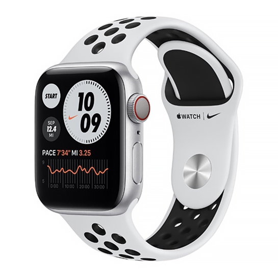 Смарт-часы Apple Watch Series 6 Nike+ LTE 44mm Silver Aluminum Case Pure Platinum/Black Sport Band - цена, характеристики, отзывы, рассрочка, фото 1