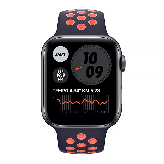Смарт-годинник Apple Watch Series 6 Nike+ LTE 44mm Space Gray Aluminum Case Blue Black/Bright Mango Band - ціна, характеристики, відгуки, розстрочка, фото 2