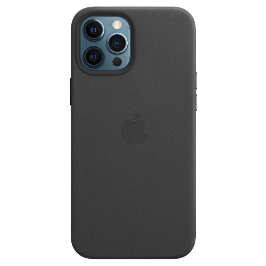 Чехол Apple Leather Case with MagSafe for iPhone 12 Pro Max Black