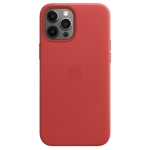 Чехол Apple Leather Case with MagSafe for iPhone 12 Pro Max (PRODUCT)RED