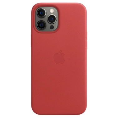 Чехол Apple Leather Case with MagSafe for iPhone 12 Pro Max (PRODUCT)RED - цена, характеристики, отзывы, рассрочка, фото 1
