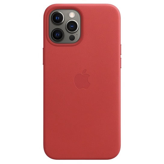 Чохол Apple Leather Case with MagSafe for iPhone 12 Pro Max (PRODUCT)RED - ціна, характеристики, відгуки, розстрочка, фото 1