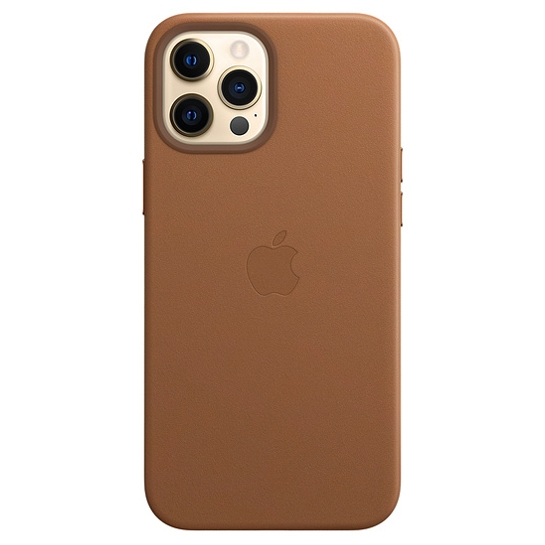 Чехол Apple Leather Case with MagSafe for iPhone 12 Pro Max Saddle Brown