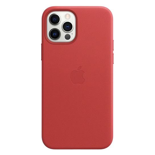Чохол Apple Leather Case with MagSafe for iPhone 12/12 Pro (PRODUCT)RED - ціна, характеристики, відгуки, розстрочка, фото 1