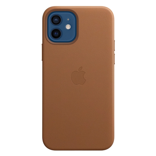 Чехол Apple Leather Case with MagSafe for iPhone 12/12 Pro Saddle Brown - цена, характеристики, отзывы, рассрочка, фото 1