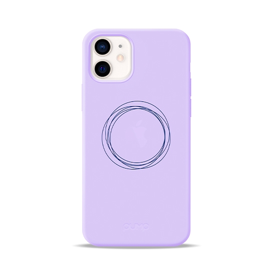 Чохол Pump Silicone Minimalistic Case for iPhone 12 mini Circles on Light Purple # - ціна, характеристики, відгуки, розстрочка, фото 1